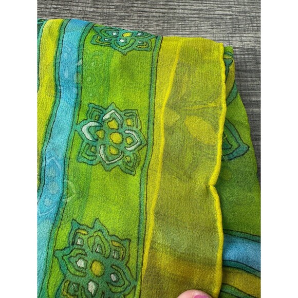 Women's Scarf Silk Blend Hand Painted & Rolled Made in Japan Dry Clean 46" x 15" - Picture 7 of 7